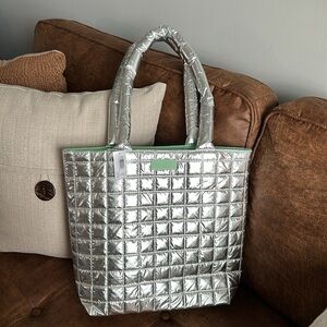 New! Clinique Shopping Shoulder Tote ~ Silver